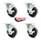 Service Caster 4 Inch Phenolic Wheel Swivel Top Plate Caster Set with Brake SCC-20S414-PHR-TLB-4 - alternate 1